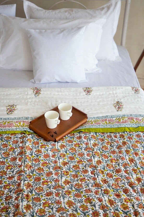 Pink Wildflower Cotton Quilt