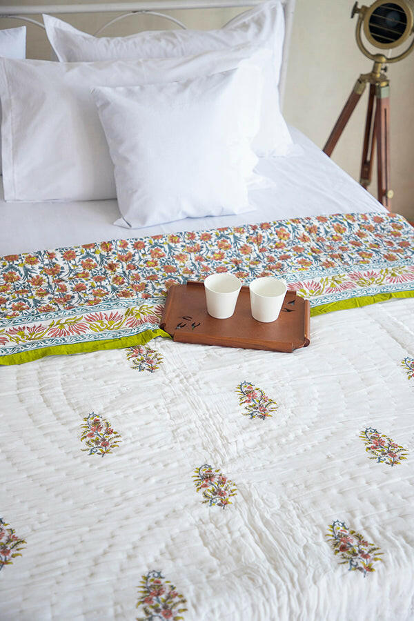 Pink Wildflower Cotton Quilt