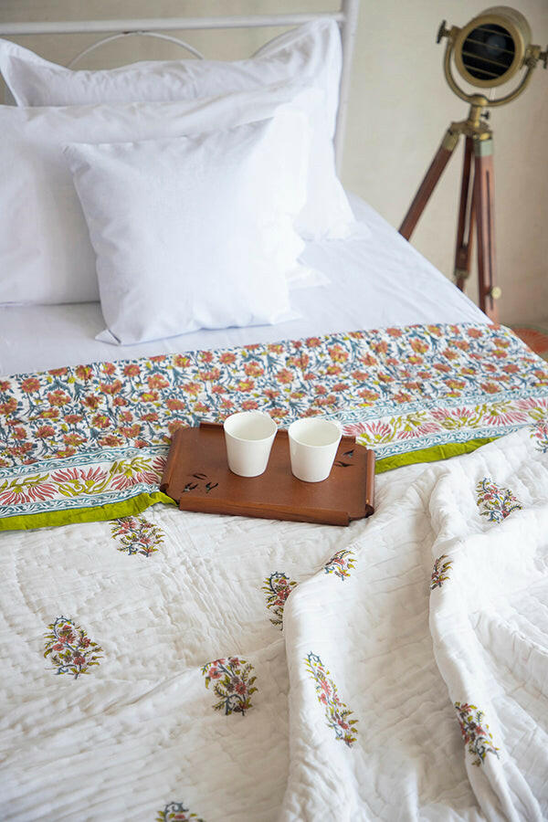 Pink Wildflower Cotton Quilt