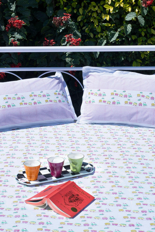 The Raspberry Train Kids Bedsheet - Adya