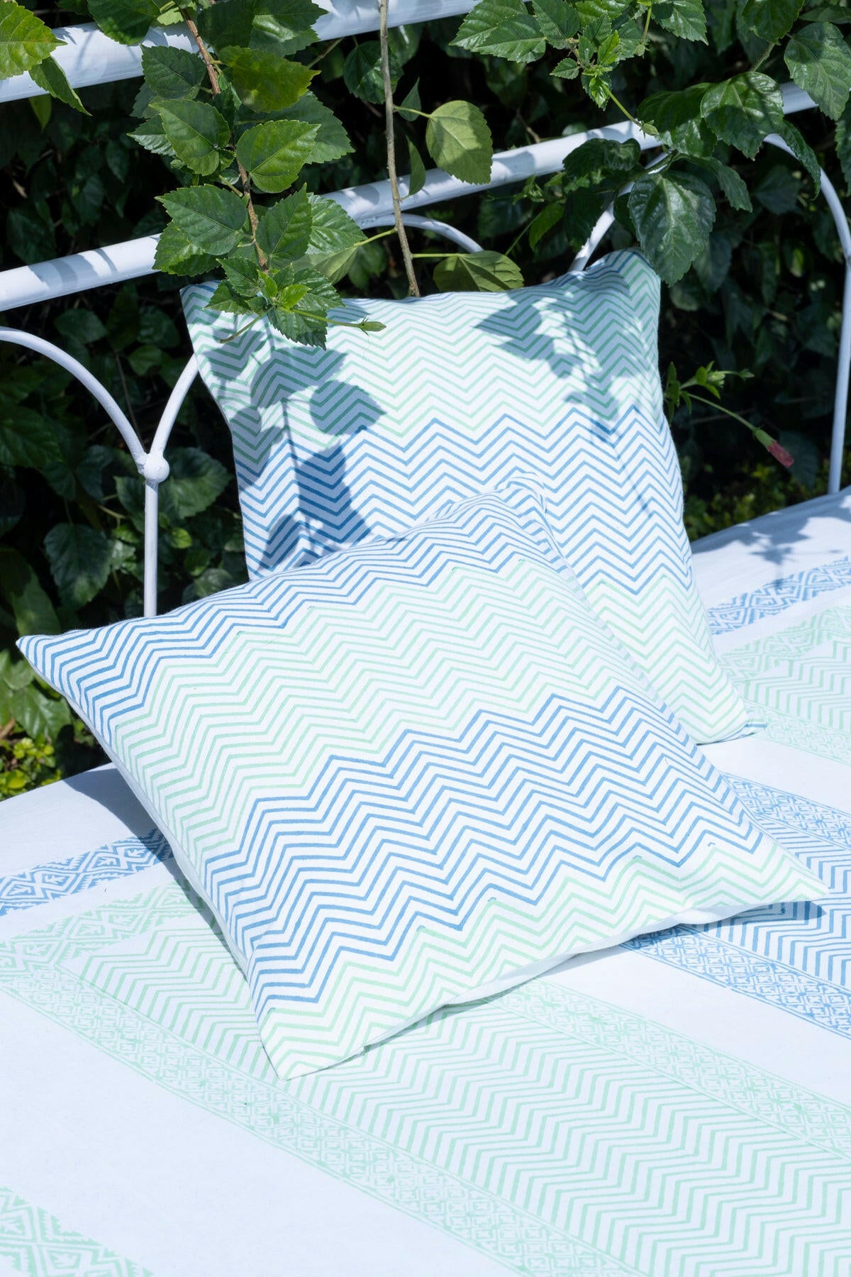 Purist Blue Cotton Bedcover