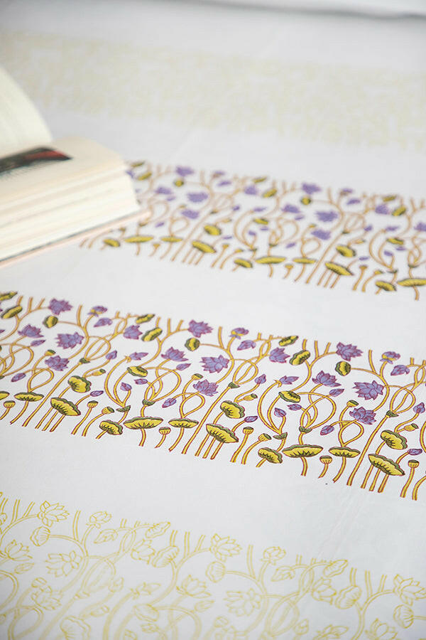 Olive & Orchid Lotus Pure Cotton Bedsheet
