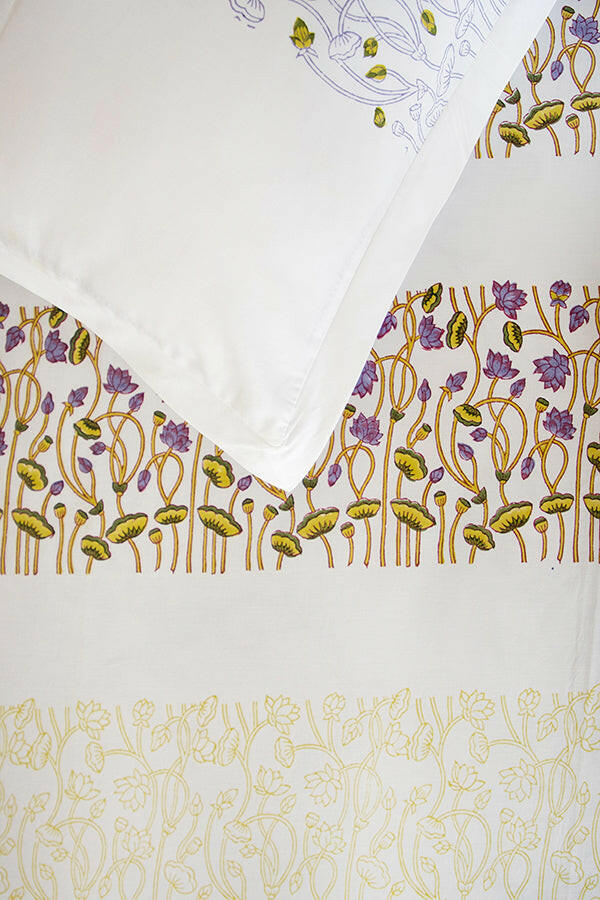 Olive & Orchid Lotus Pure Cotton Bedsheet