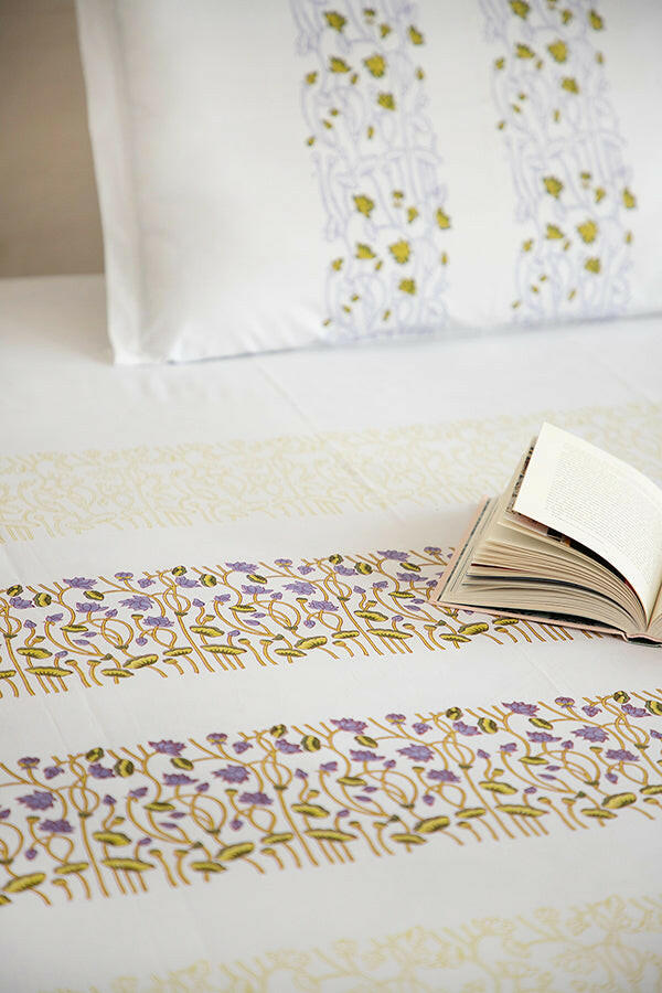 Olive & Orchid Lotus Pure Cotton Bedsheet