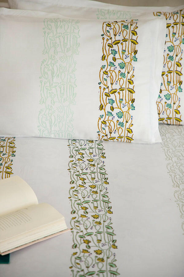 Olive & Space Blue Lotus Pure Cotton Bedsheet