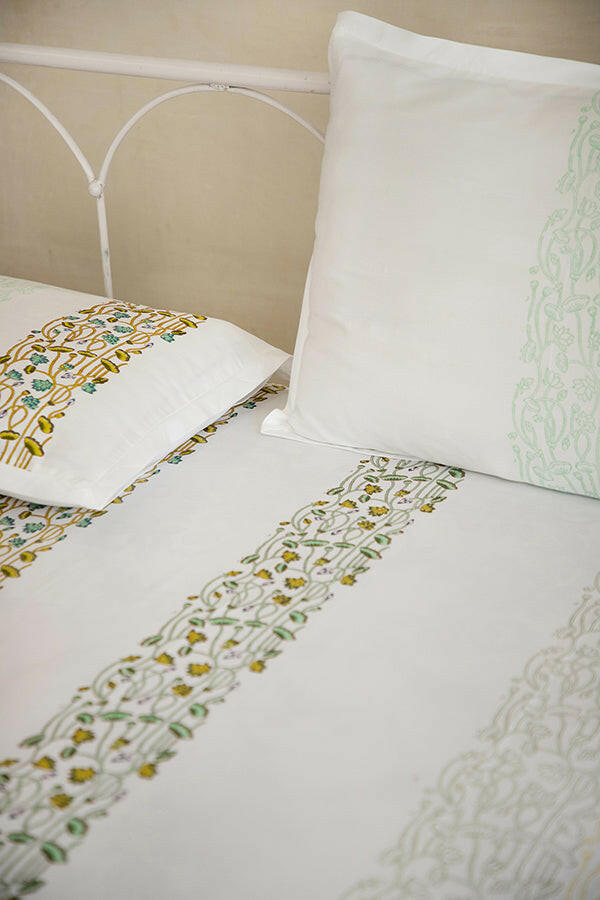 Olive & Space Blue Lotus Pure Cotton Bedsheet