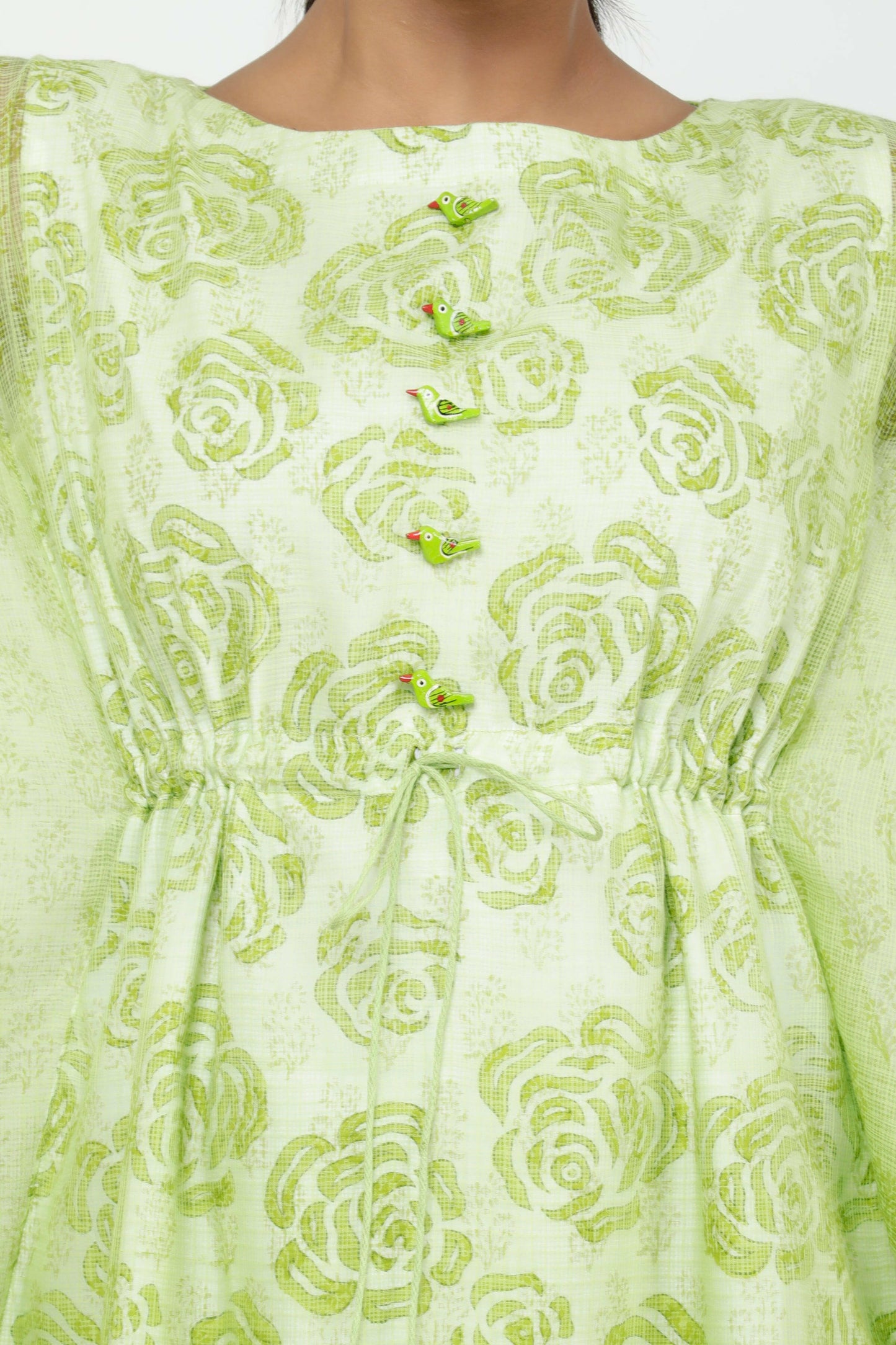Lime Green Rose Women's Kaftan