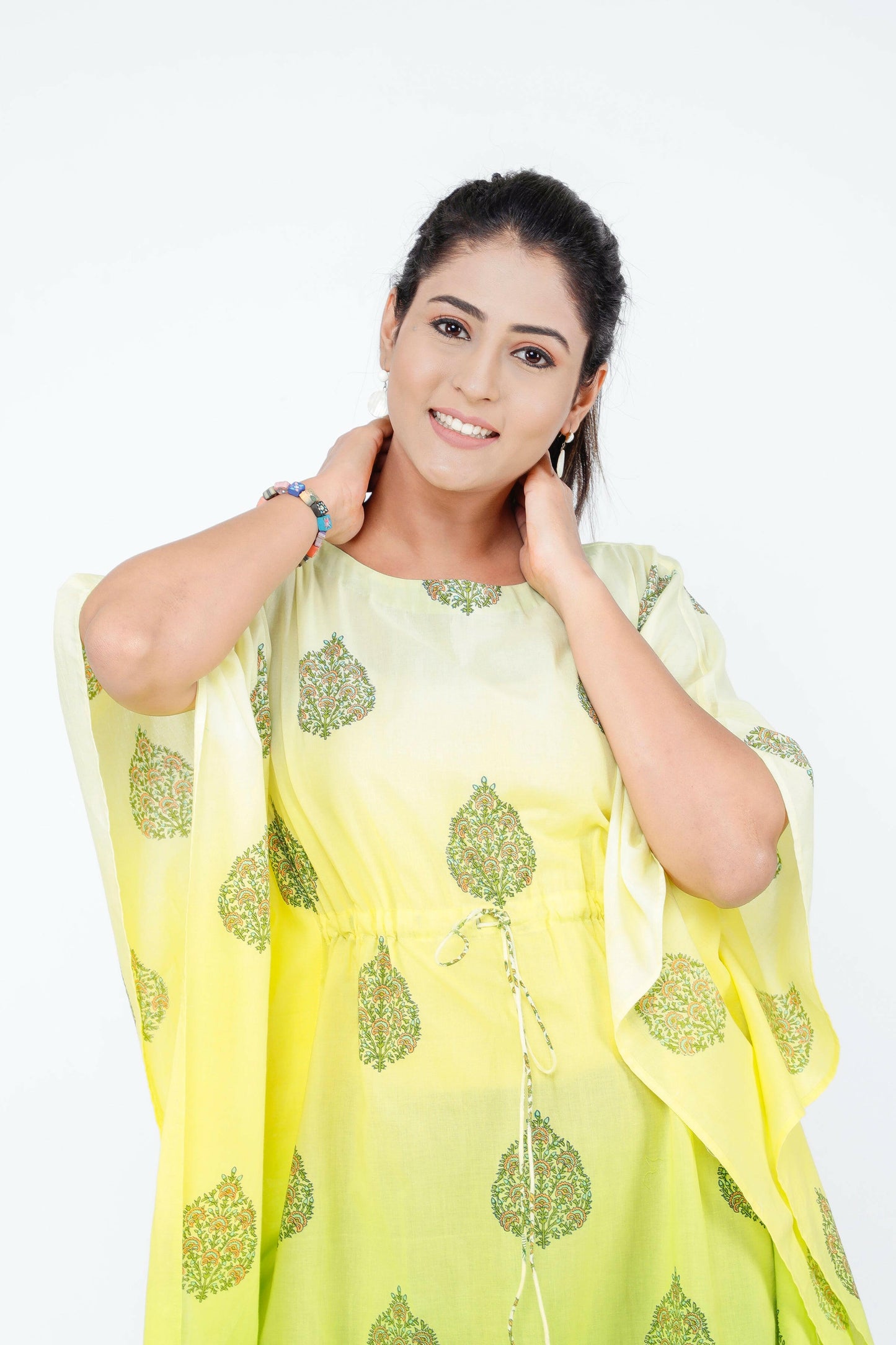 Lime Green Ombre Women's Kaftan
