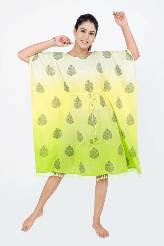 Lime Green Ombre Women's Kaftan
