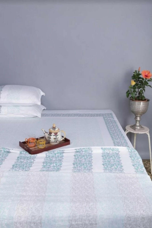Space Blue Poppy Cotton Dohar