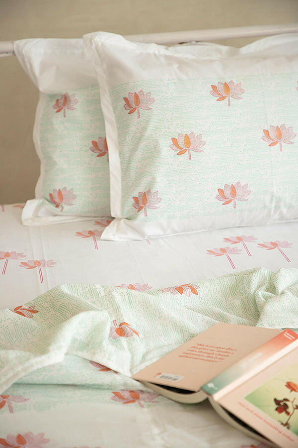 Tangerine & Fern Sacred Lotus Cotton Dohar
