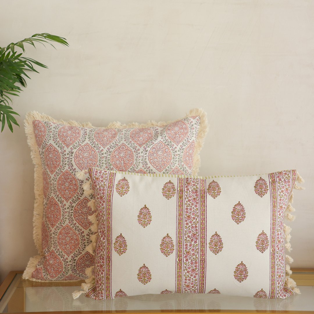 hand block printed cushions