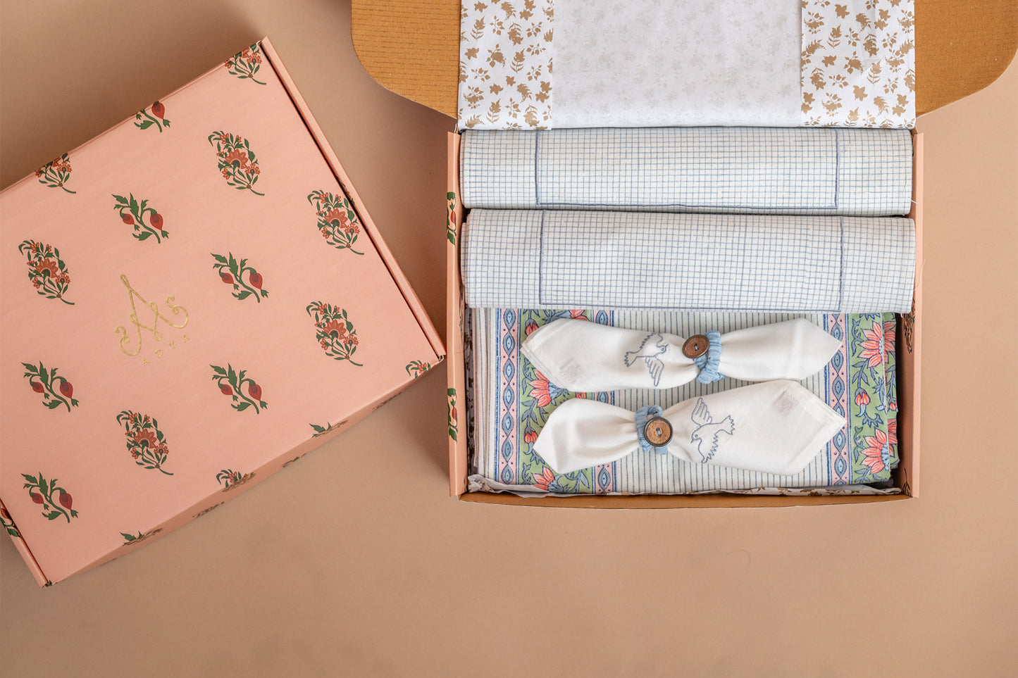 Blue Checks Table Linen Set