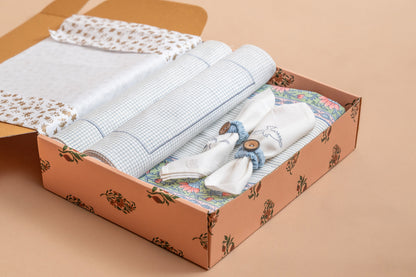 Blue Checks Table Linen Set