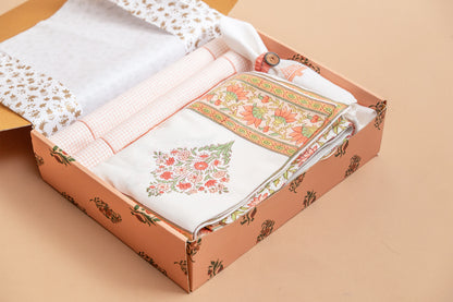 Peach Checks Table Linen Set