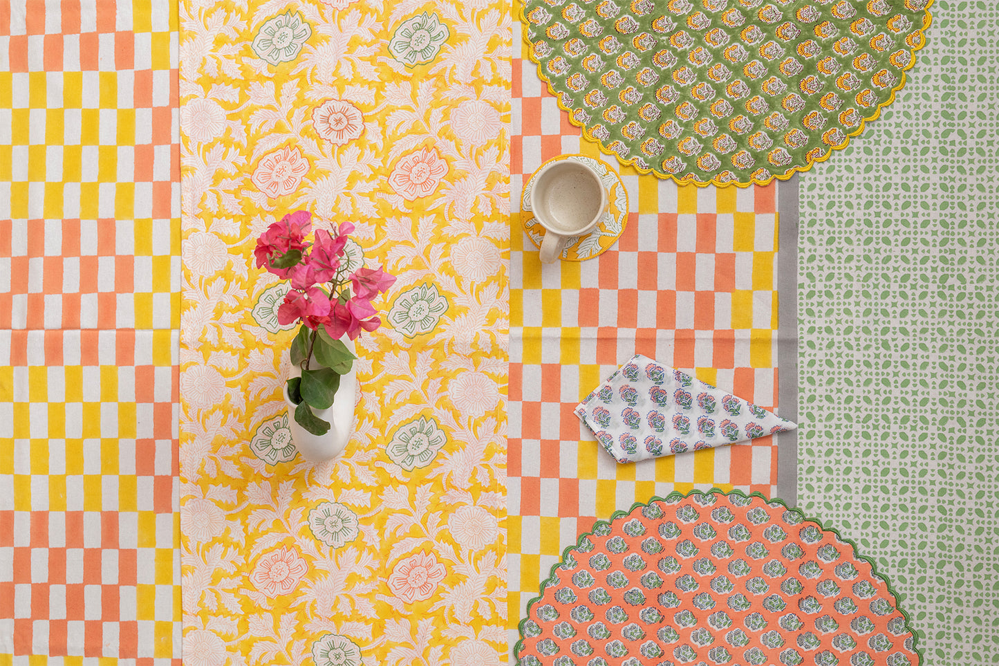 Multicolor Reversible Table Linen Set