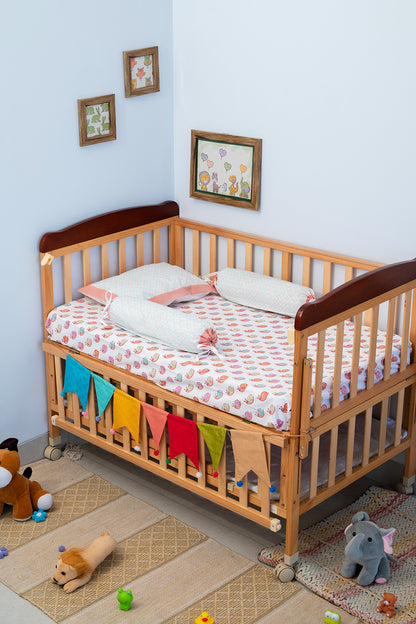 Pink Snail Baby Bedding Cot Set