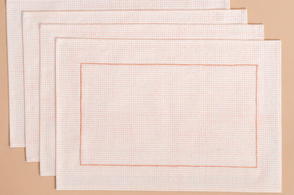 Peach Checks Table Linen Set