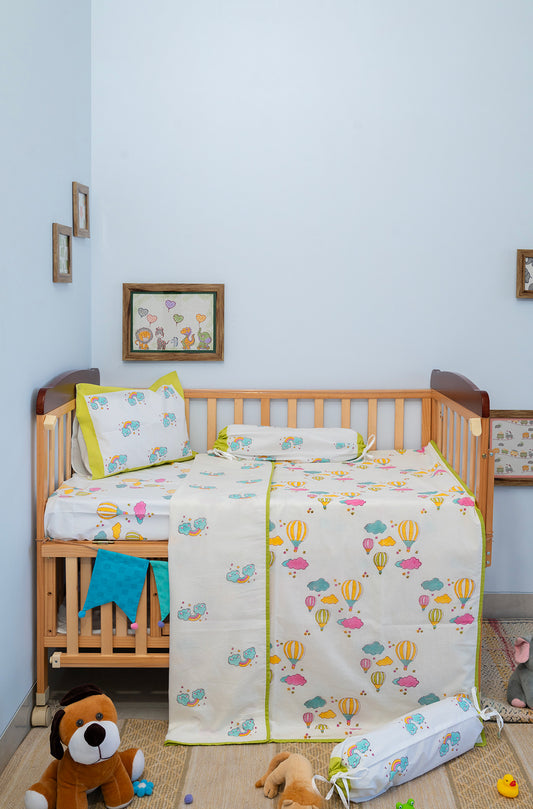 Yellow Hot Air Balloon Reversible Infant Dohar