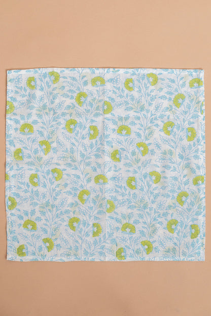 Blue Floral Mulmul Napkin Set
