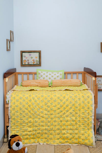Green Panda Baby Bedding Cot Set