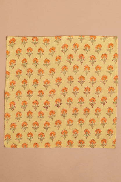 Yellow Floral Cotton Napkin Set