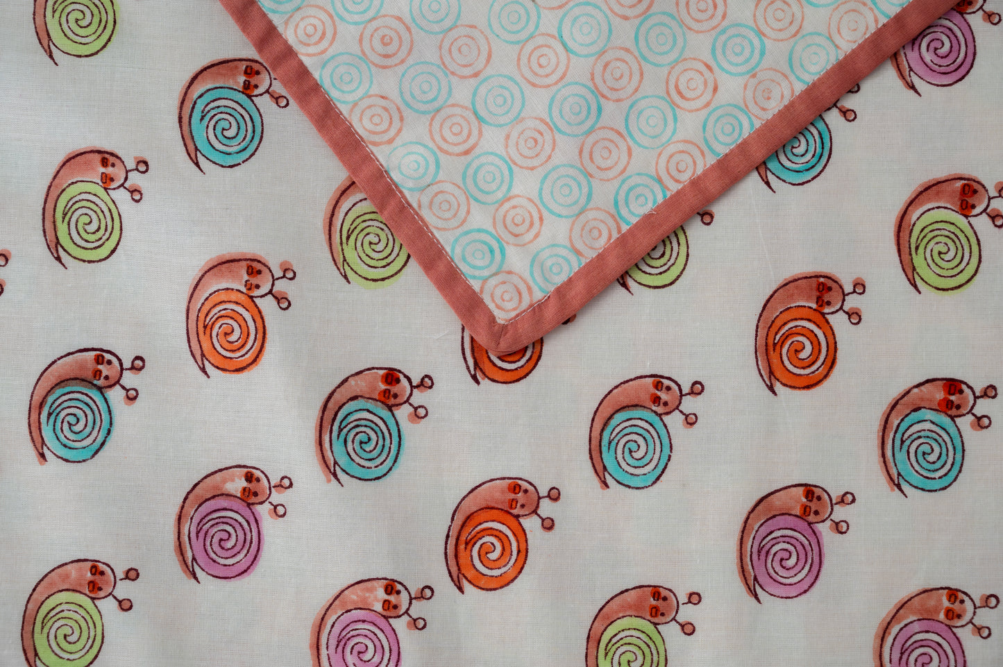 Pink Snail Baby Bedding Cot Set