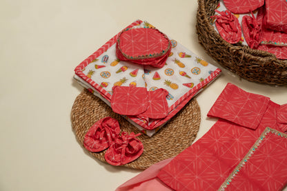 Newborn Pink Shibori Jamna Set for Boy
