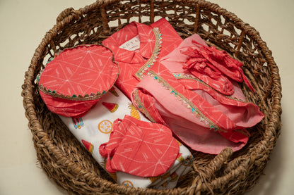 Newborn Pink Shibori Jamna Set for Boy