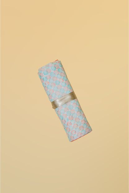 Peach & Blue Spiral Cotton Swaddle