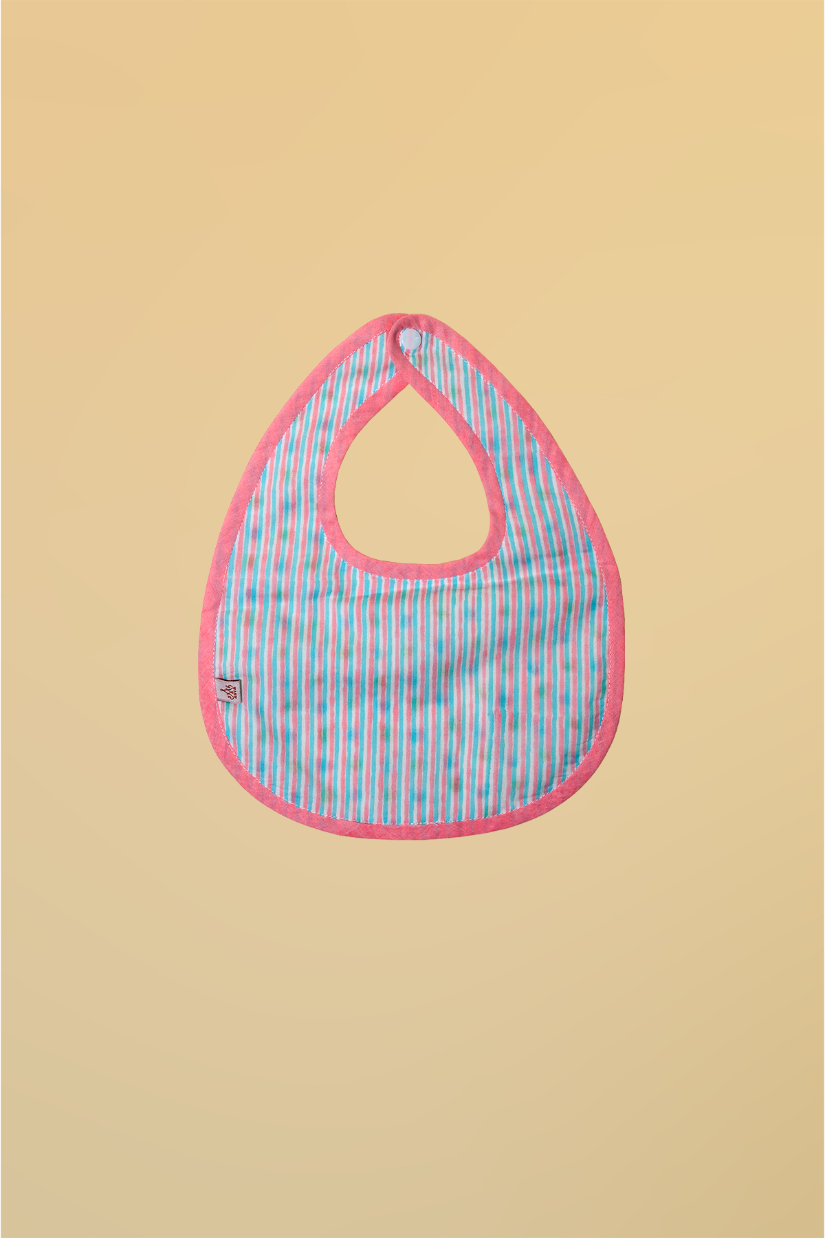 Multicolor Butterfly Cotton Reversible Bib - Pack of 2