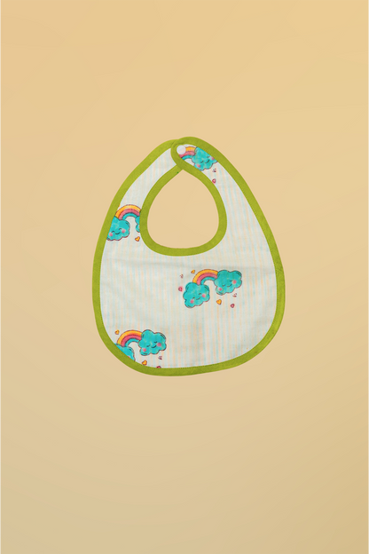 Blue Cloud Cotton Reversible Bib - Pack of 2