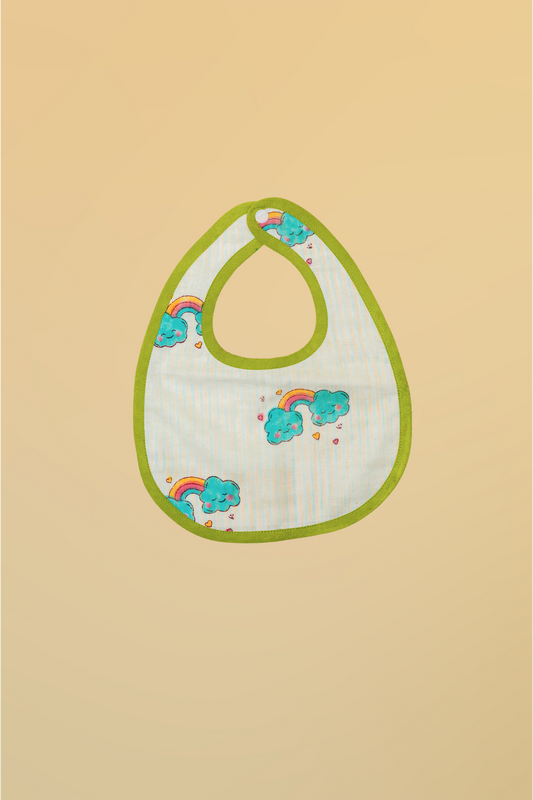Blue Cloud Cotton Reversible Bib - Pack of 2