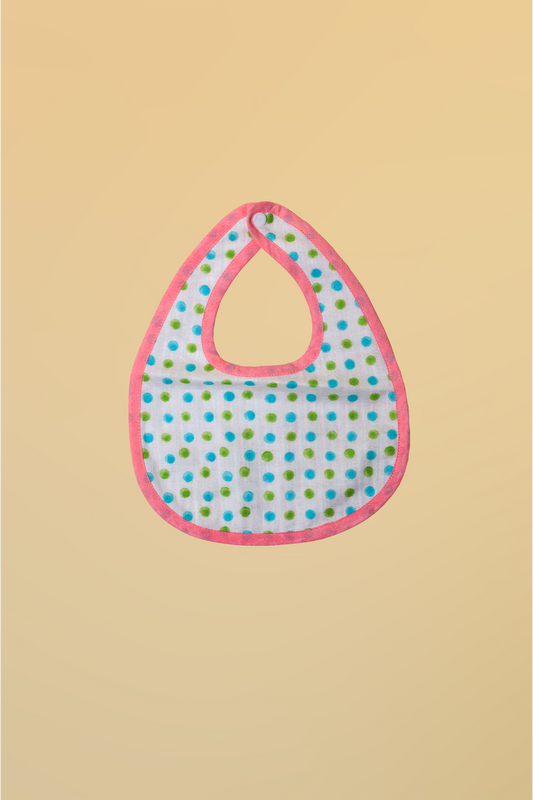 Polka Dots Cotton Reversible Bib - Pack of 2