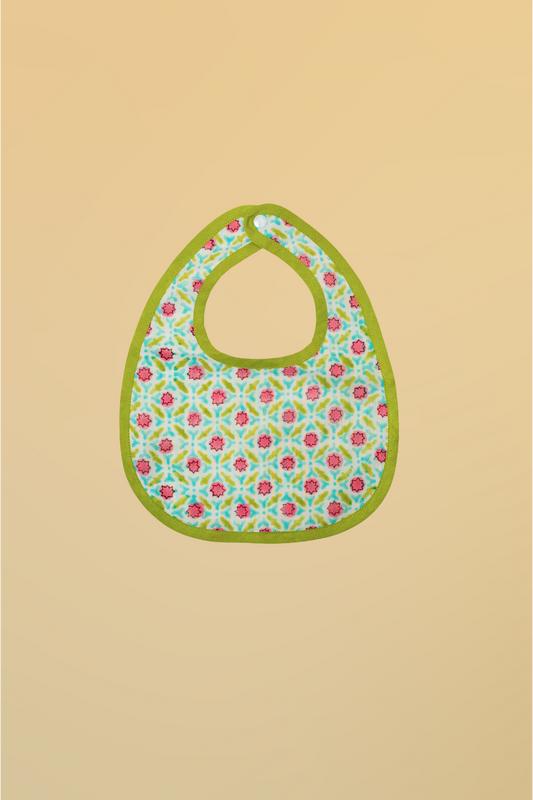 Blue & Pink Star Cotton Reversible Bib - Pack of 2