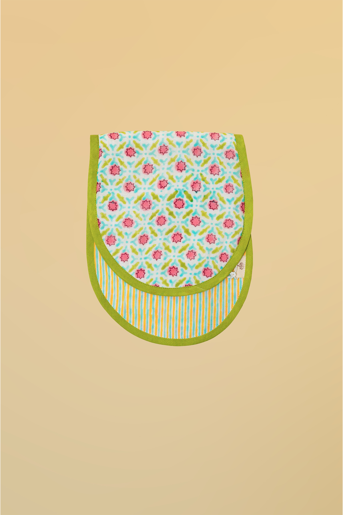 Blue Pink Star Cotton Reversible Burp Cloth- Pack of 2