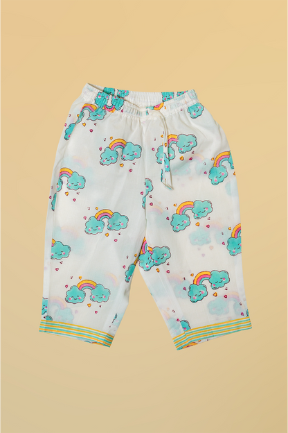Blue & Pink Clouds Kids Night Suit