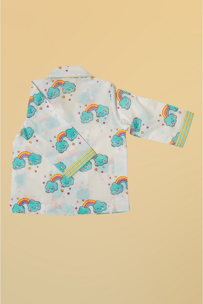Blue & Pink Clouds Kids Night Suit