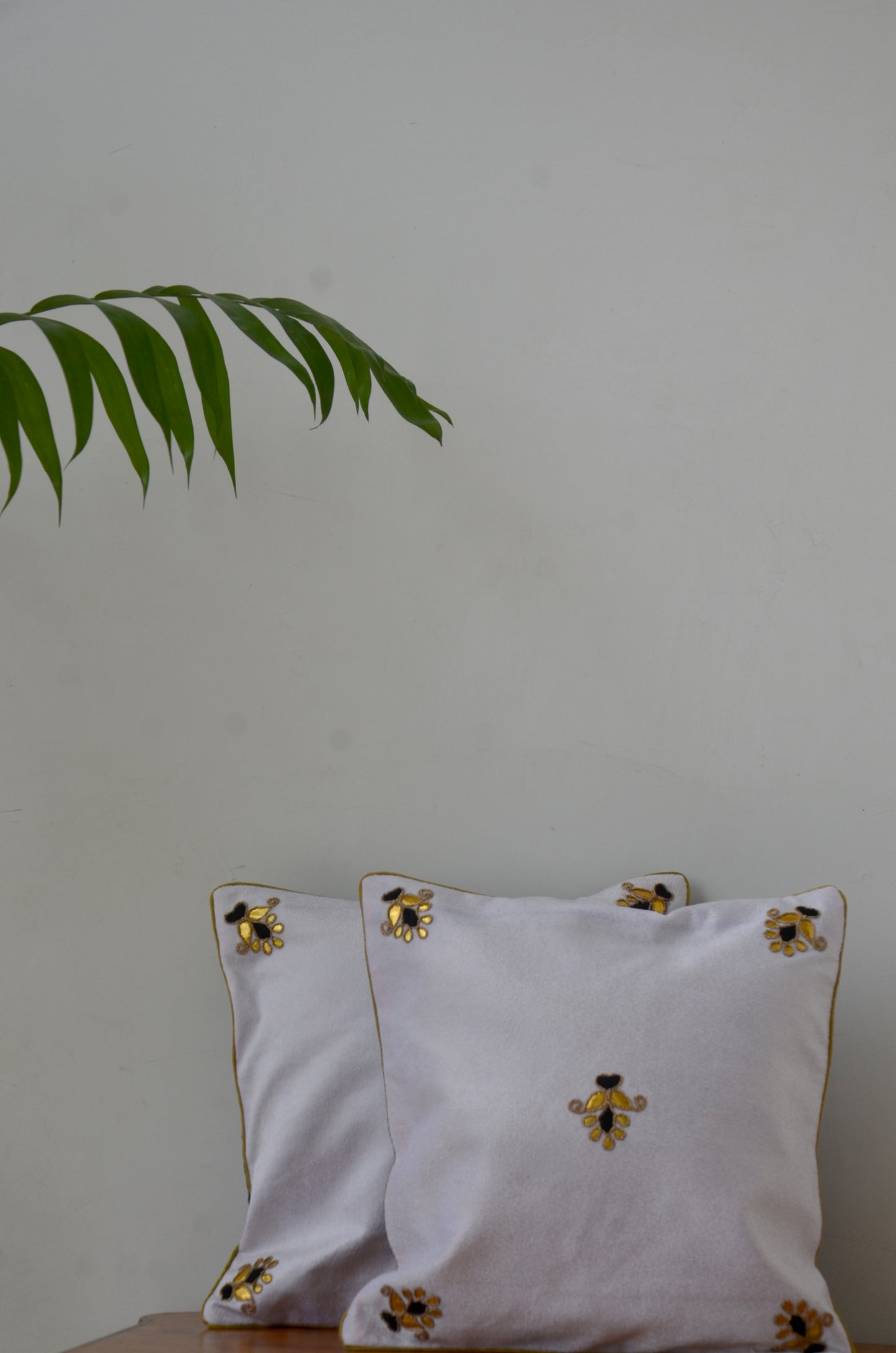 White Gota Cushion Cover