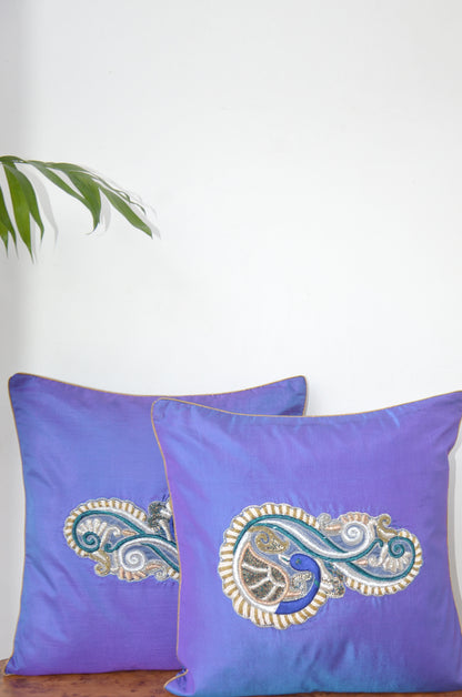 Purple Haze Zardozi Cushion Cover