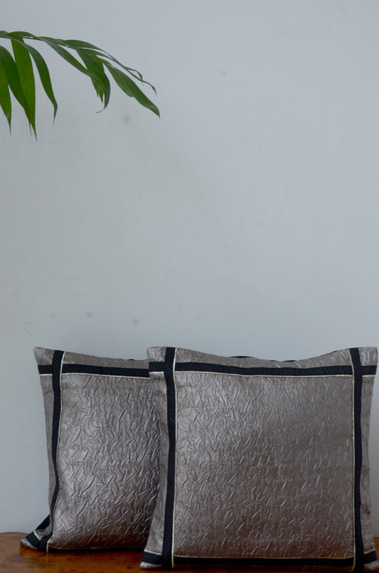 Grandma's Grey Leather Cushion Cover