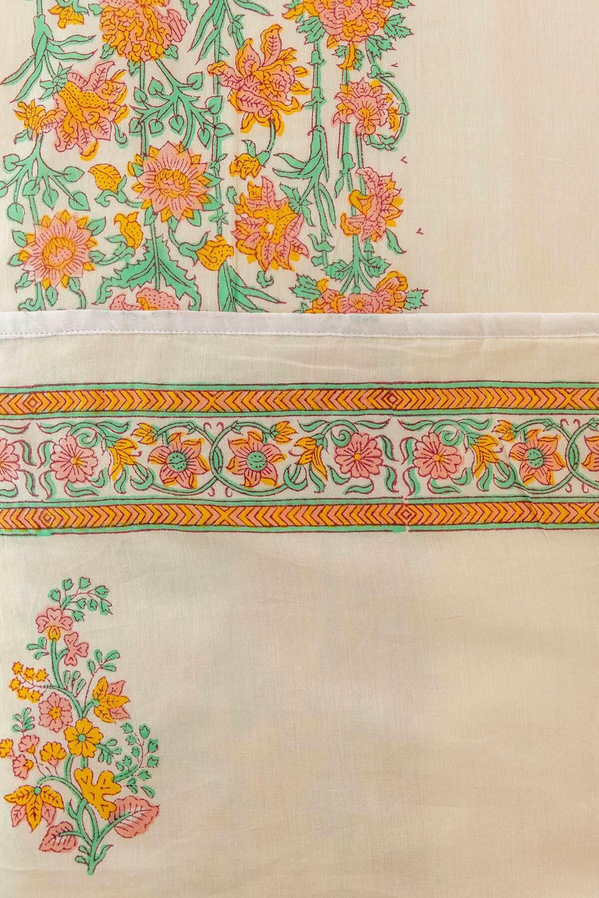 Iced Mango Summer Bouquet Cotton Dohar