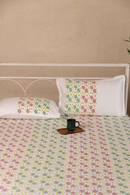 Jade & Hibiscus Rose Bedsheet