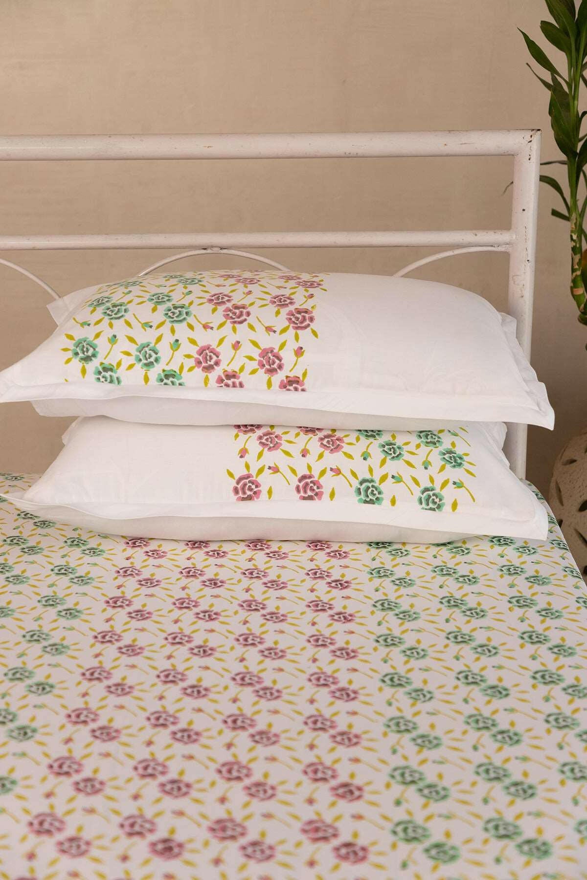 Jade & Hibiscus Rose Bedsheet