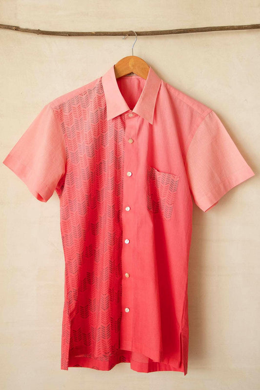 Coral Pink Ombre Men's Shirt