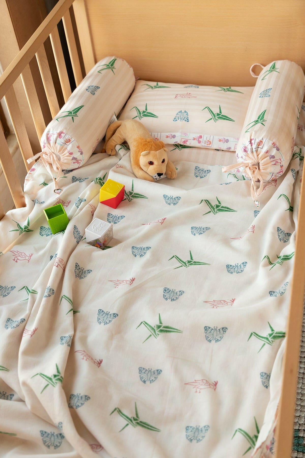 Peach Origami Cot Set