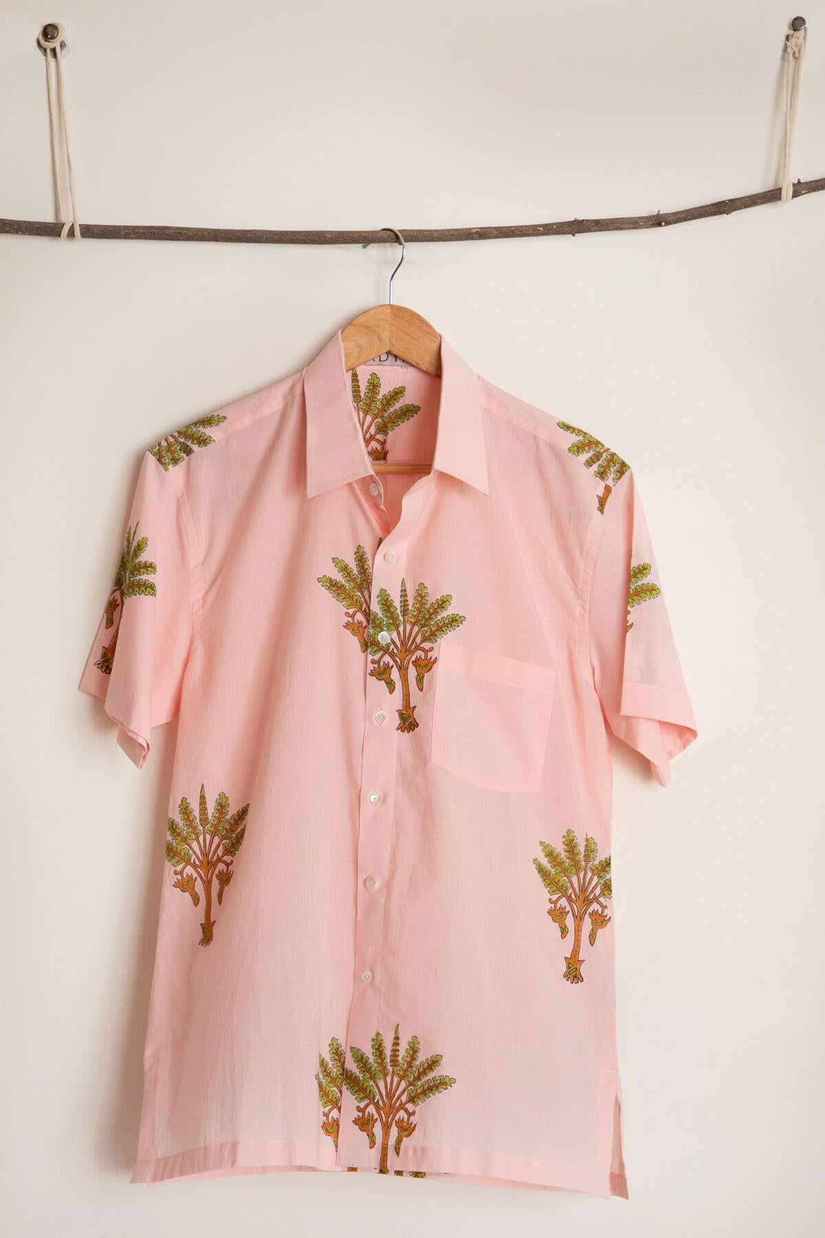 Pink Palm Tree Men's Shirt