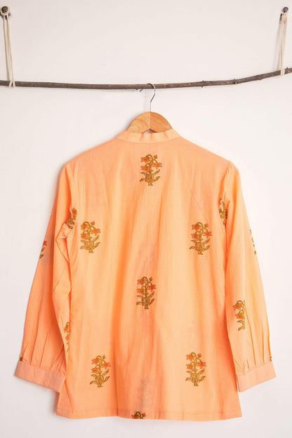 Tangerine Block Print Women Shirt