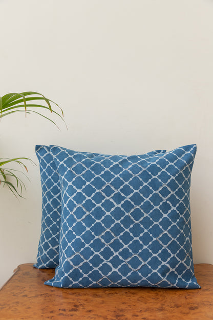 Blue Daboo Hexagon Cushion Cover