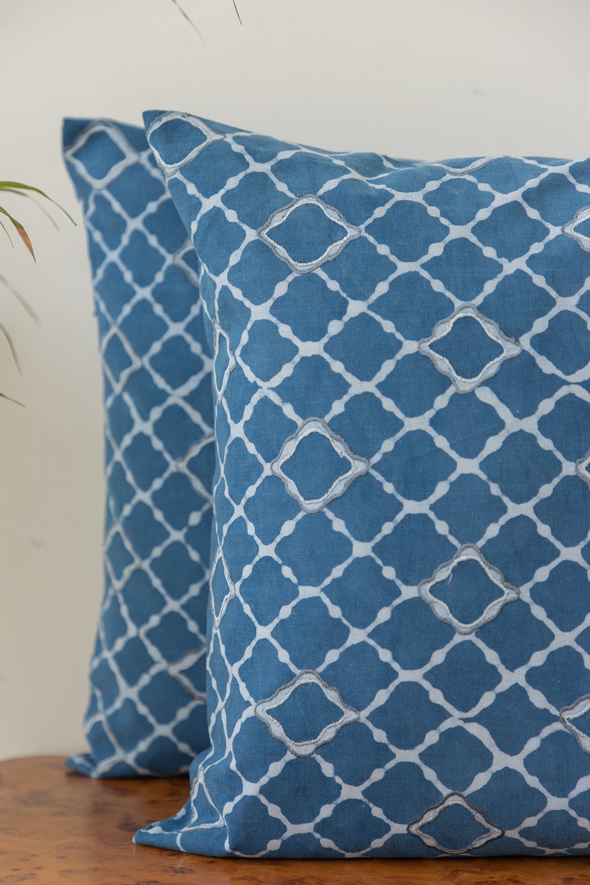 Blue Daboo Hexagon Cushion Cover